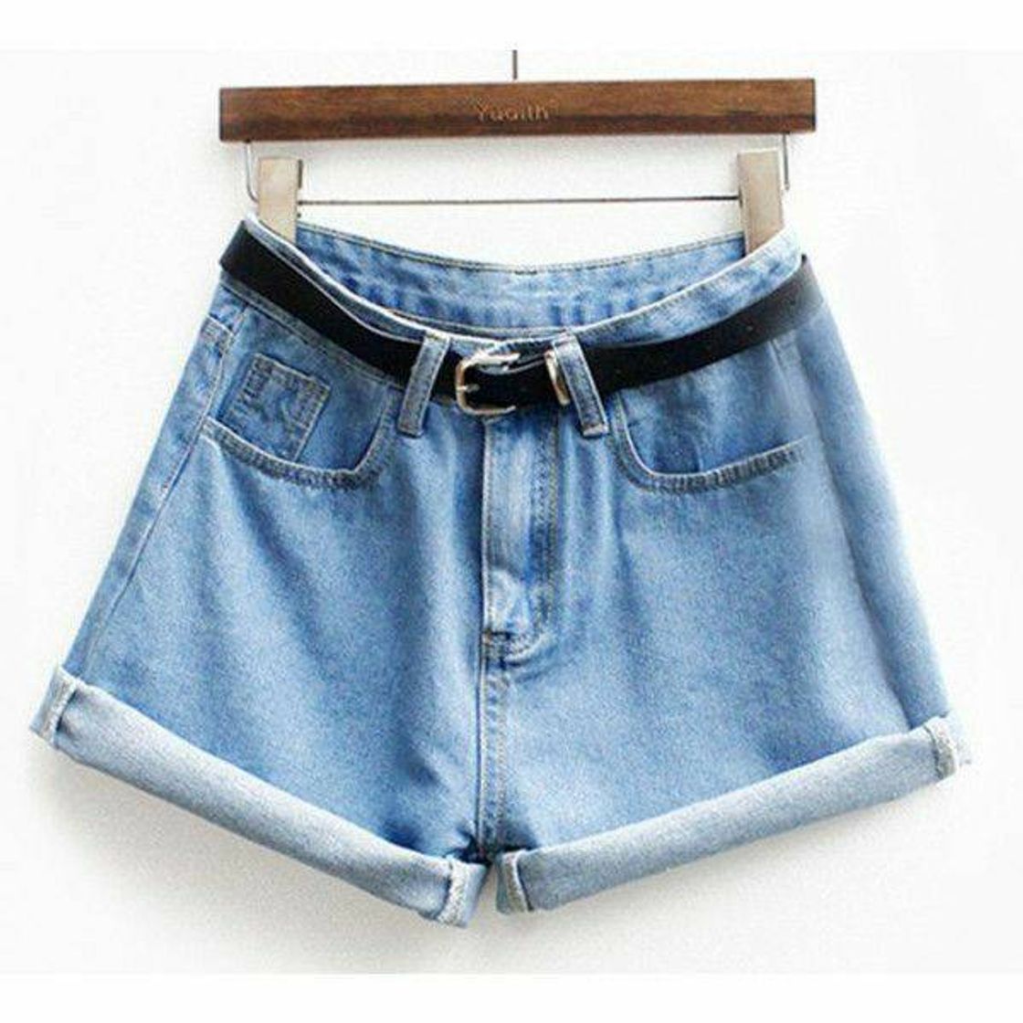 Moda Short jeans retro cintura alta