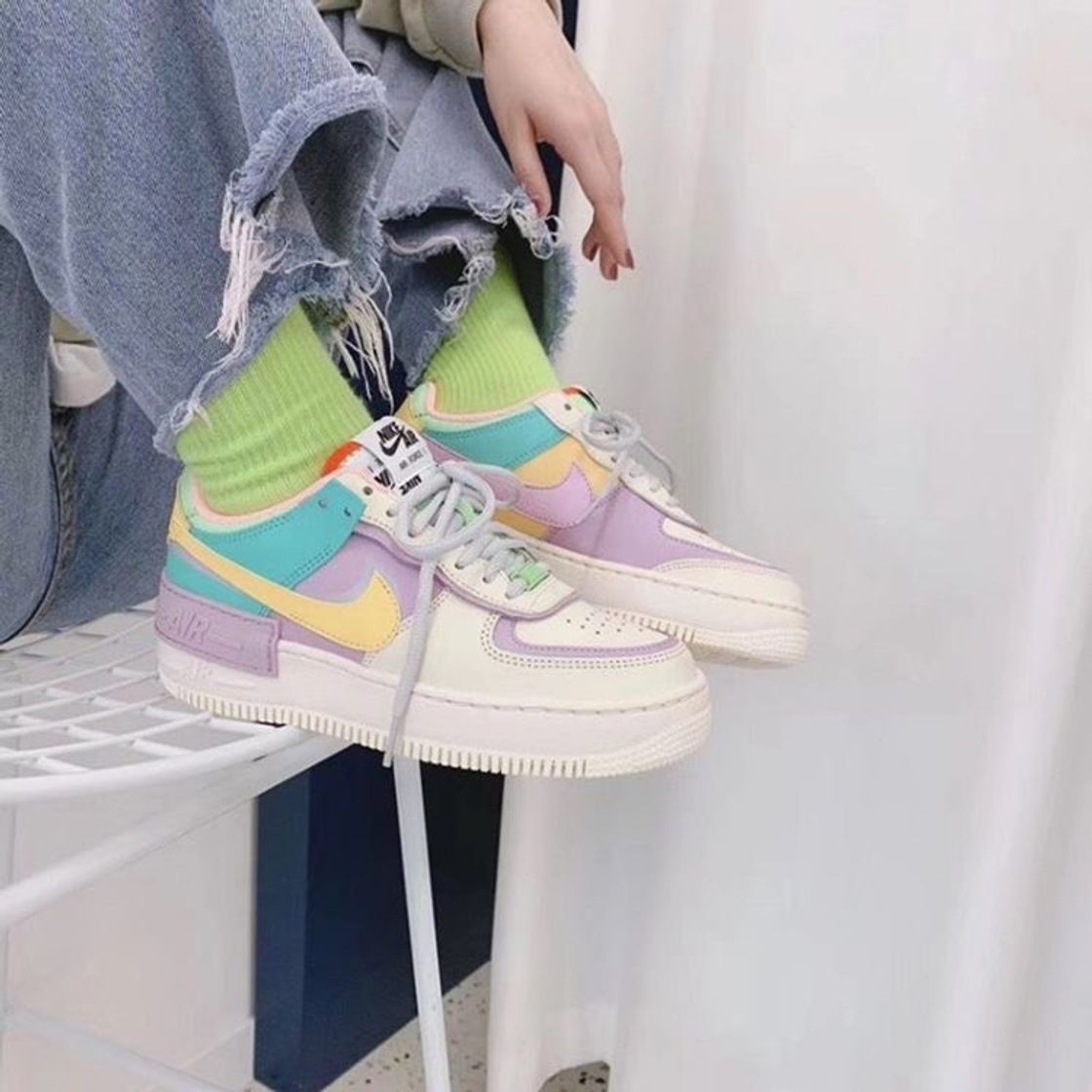 Fashion NIKE AIR FORCE SHADOW FEMININO VERDE LILAS🌈
