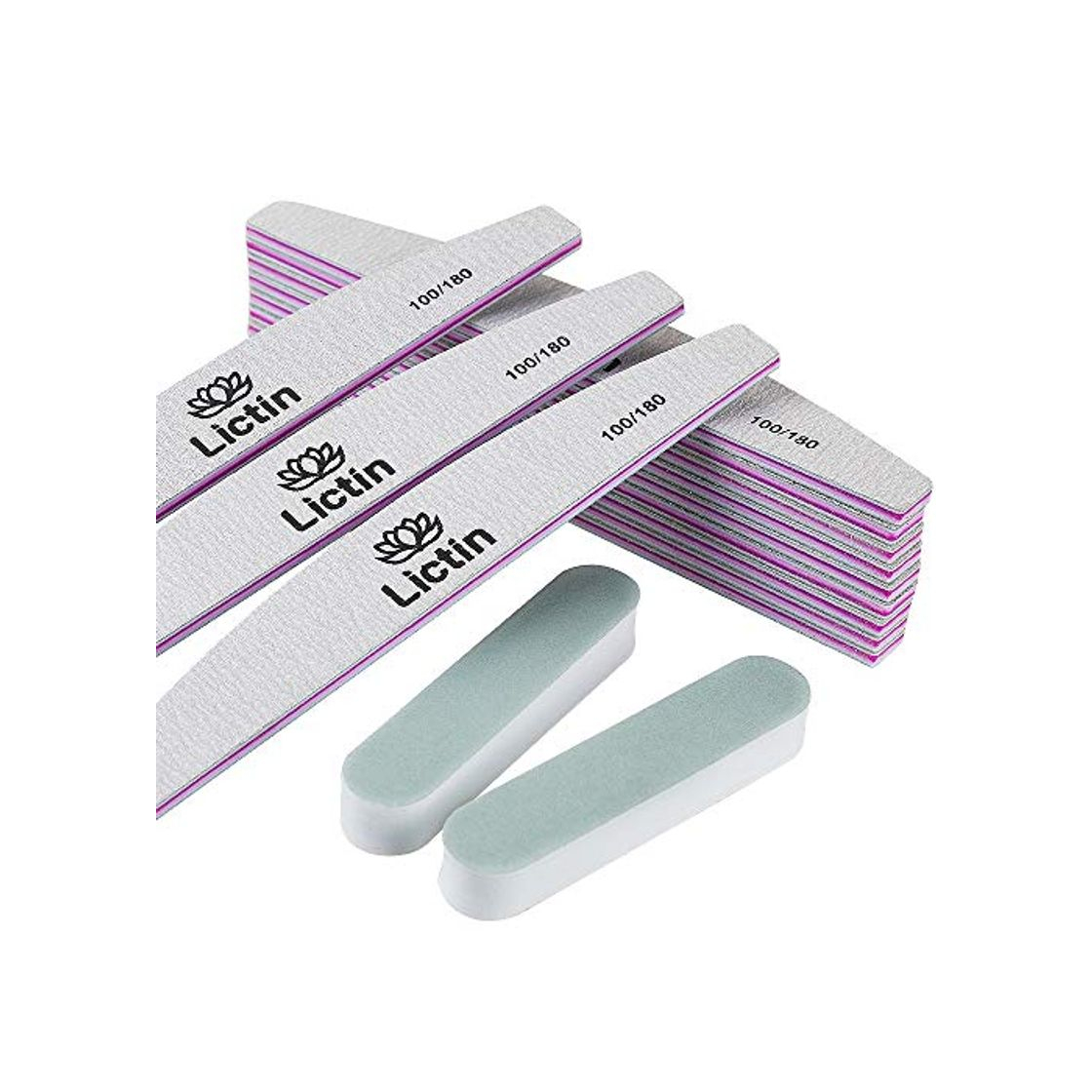 Social Lictin 12pcs Limas de Uñas Profesionales 100