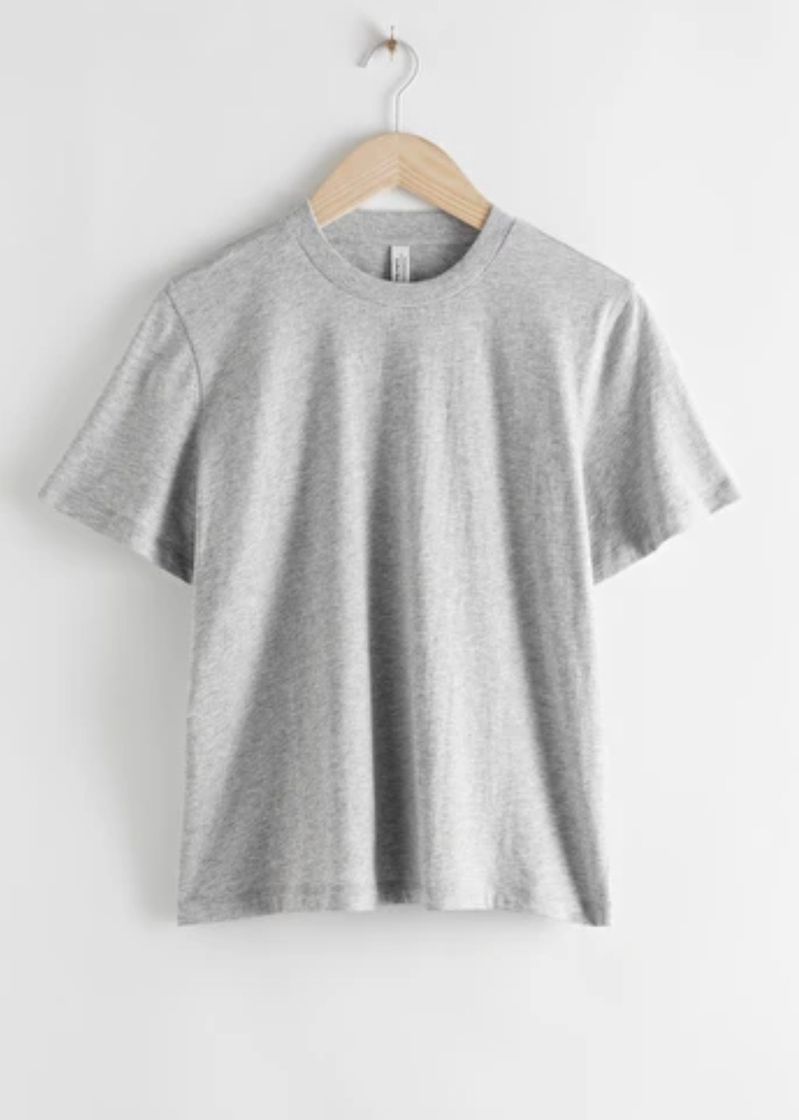 Moda Camiseta algodón gris