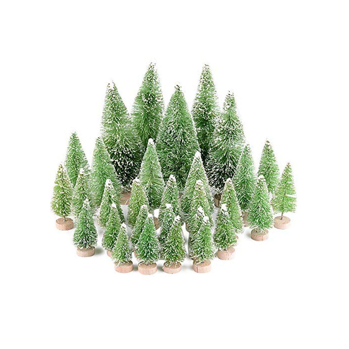 Productos MEJOSER 30pcs Mini árbol de Navidad Pequeño Artificial en Miniatura Nevado Pino