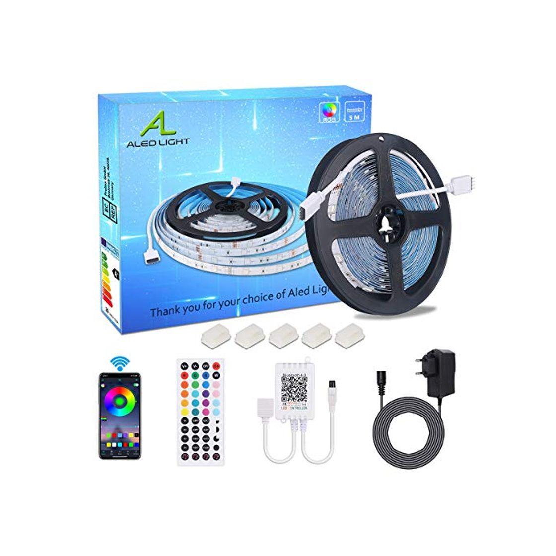 Social ALED LIGHT Tiras LED 5050 RGB 5m de Longitud 150 LED Multico