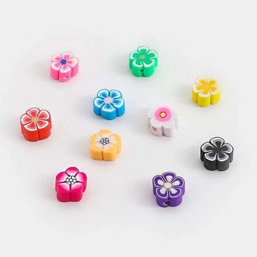 Flower clay beads