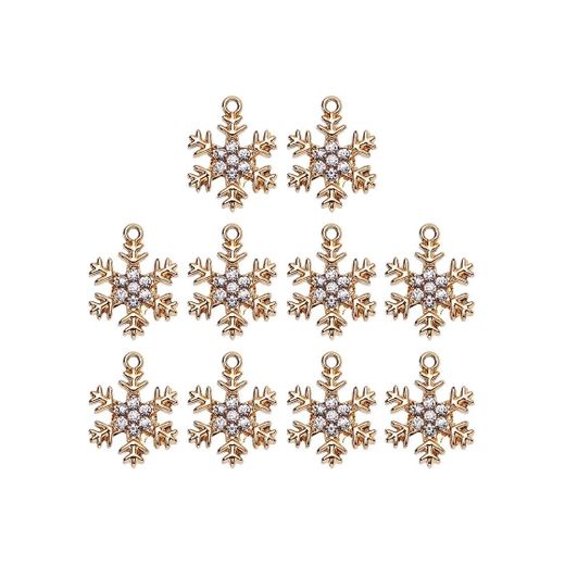 Gold and Silver snowflake charms