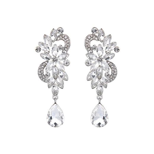 Pendientes de Mujer - Clearine Aretes en Forma de Floral Lágrimas