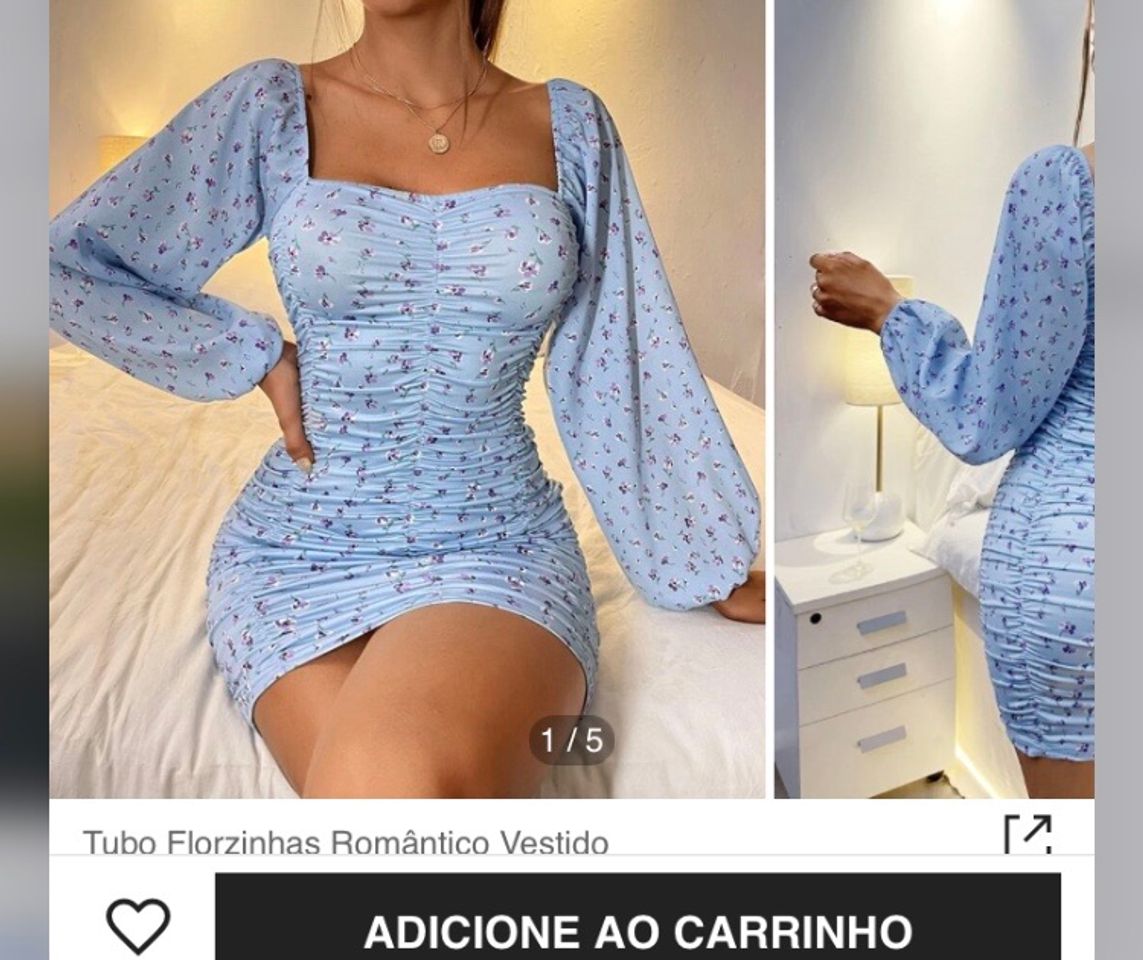 Social Vestido Tubo florzinhas romântico 