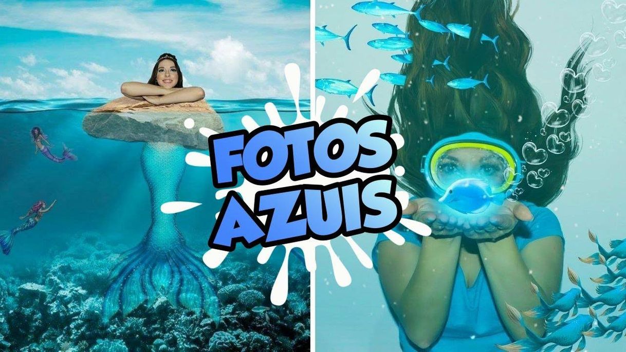 Fashion Edições de fotos com a cor azul