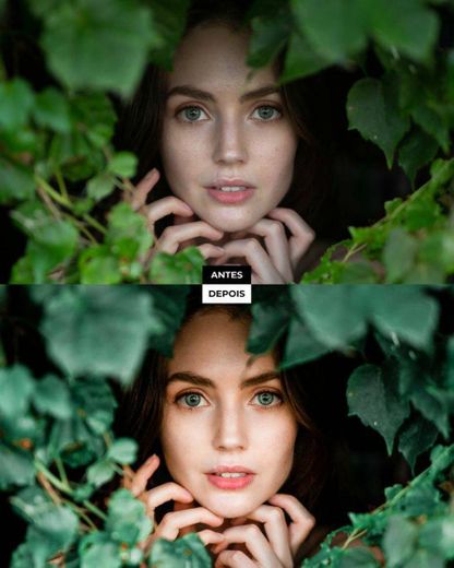 Antes e depois da edição de foto