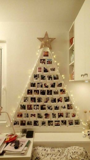 Ideia de árvore de natal com fotos