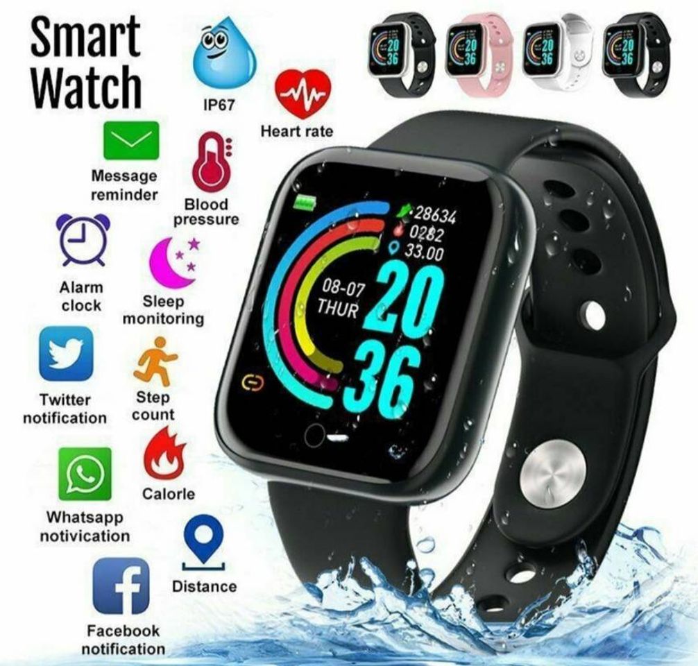 Moda Y68 / D20 Smartwatch Prova D 'Gua / Bluetooth / Usb