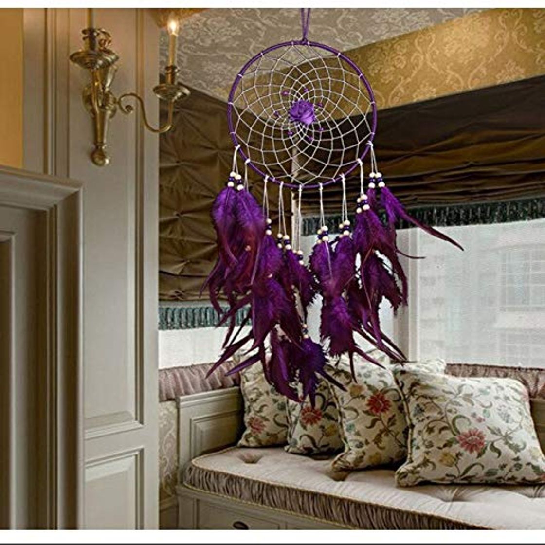 Electronics BDWS Atrapasueños Linda decoração de Casamento pena roxa sonho apanhador Grande Noiva Quarto Parede pendurado decoração Dreamcatcher Ornamento Presente  Purple