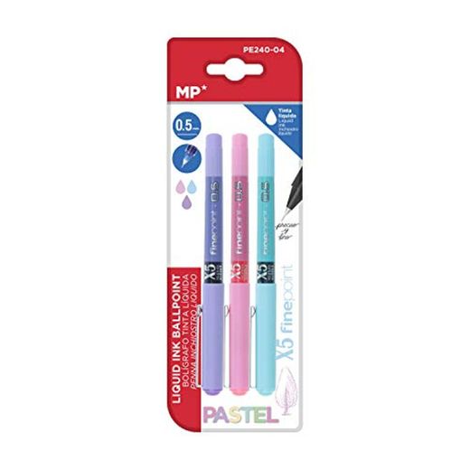 MP PE240-04 - Pack de 3 bolígrafos de tinta líquida