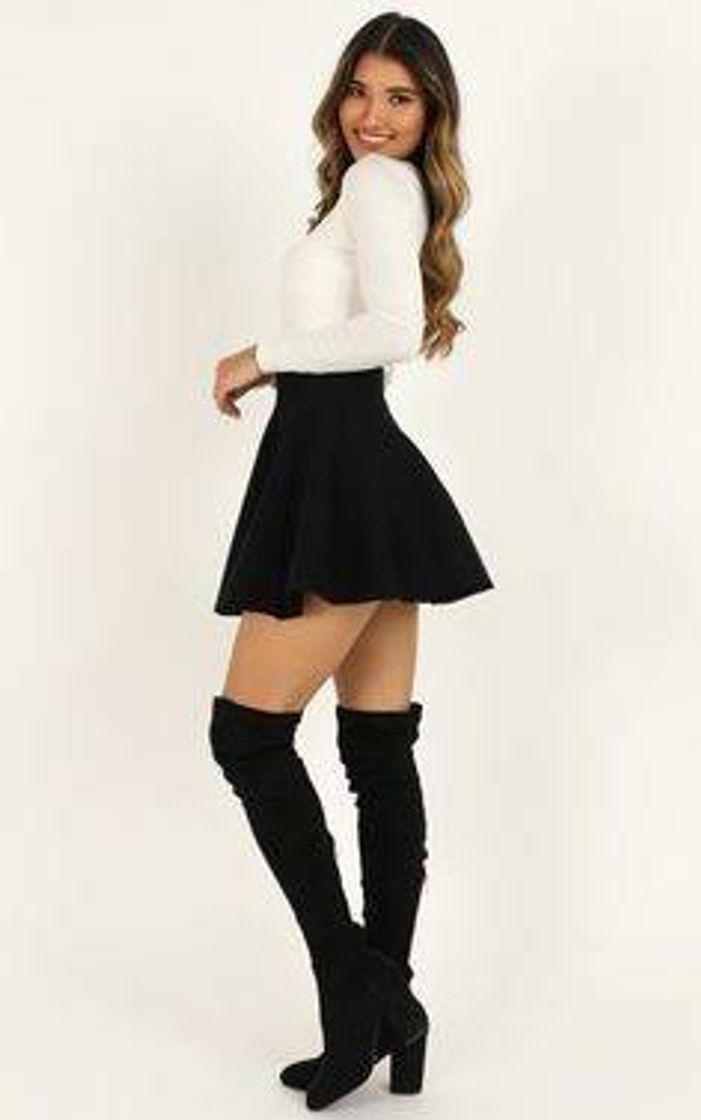 Fashion Real Dear Skirt in Black