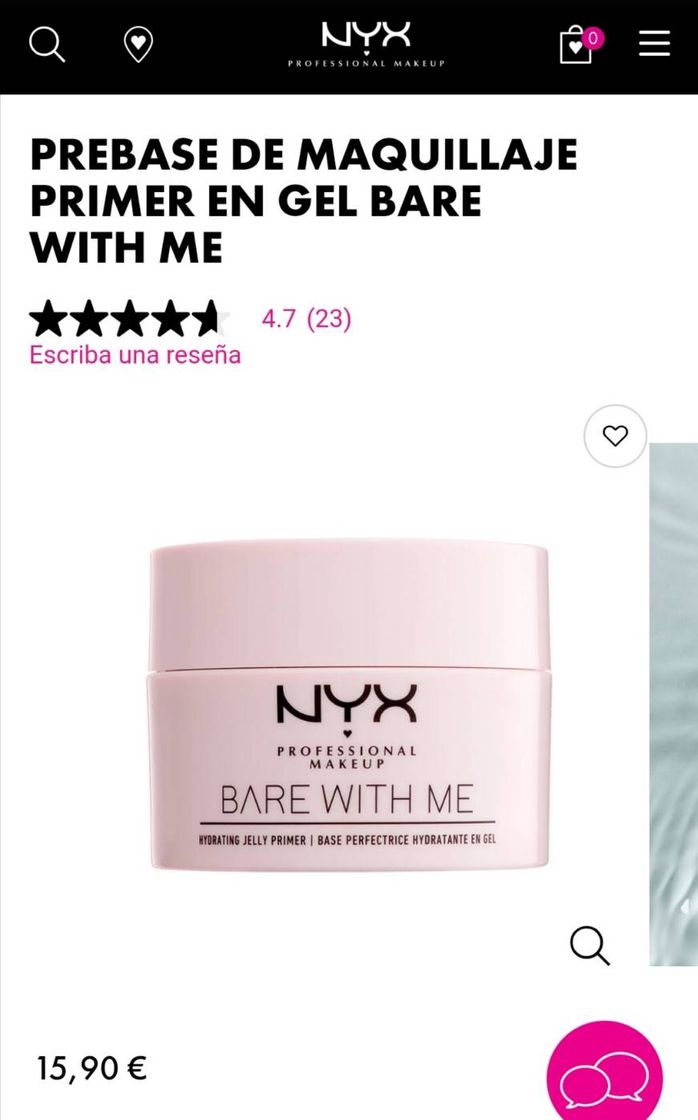 Producto Prebase de maquillaje Primer en gel Bare With Me