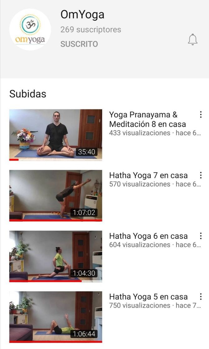 Moda Om yoga canal de YouTube 