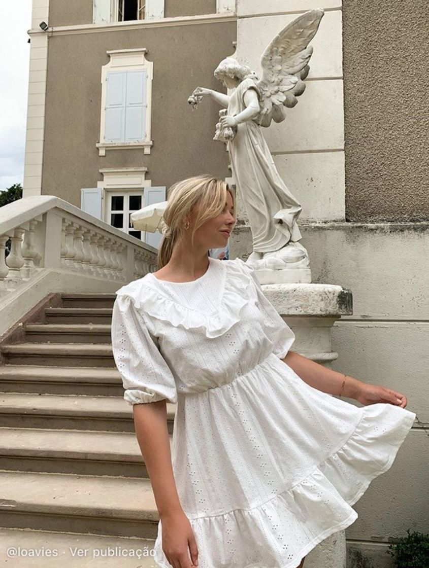 Witte ruffle jurk 