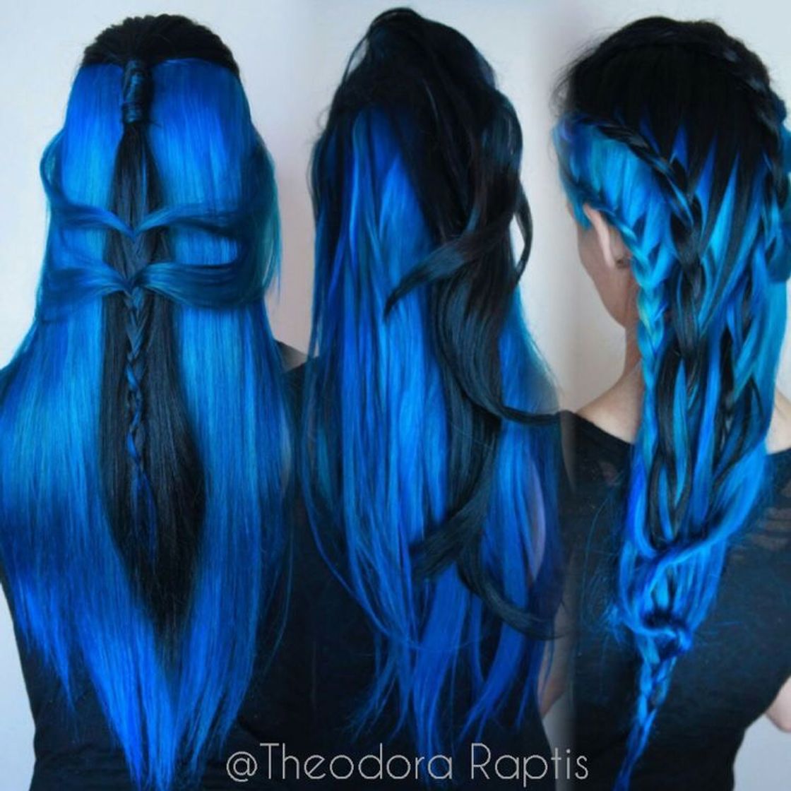 Fashion Penteados em cabelo azul 