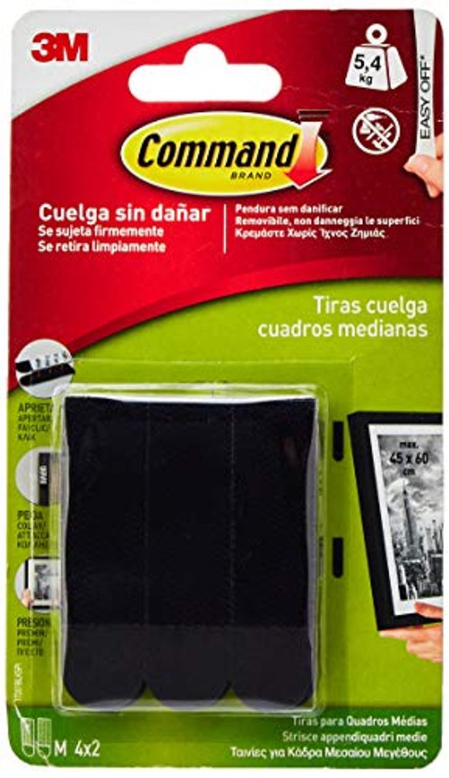 Producto Command 17201BLK Pack de 4 Tiras para Cuadros Medianas Color Negro