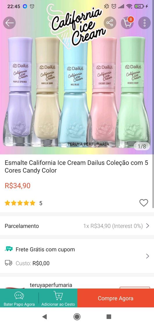 Moda Coleção esmalte Dailus Ice cream 34,90