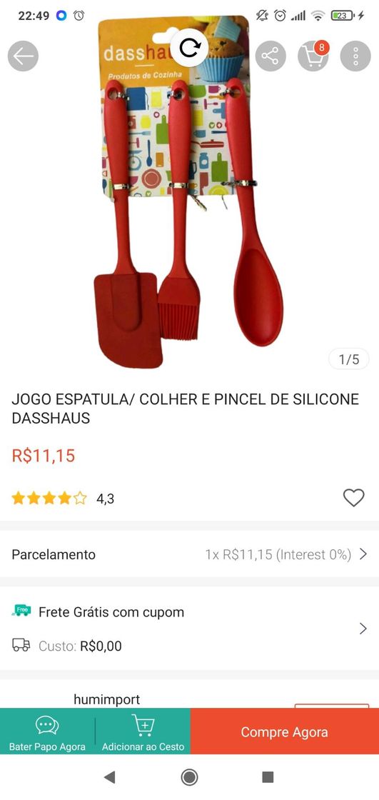 Fashion Conjunto espátulas de silicone 11,15