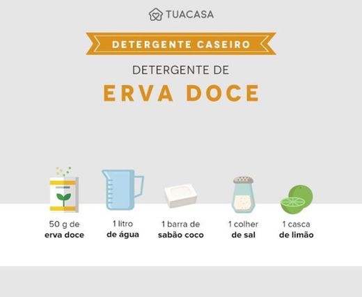 Detergente caseiro de Erva Doce