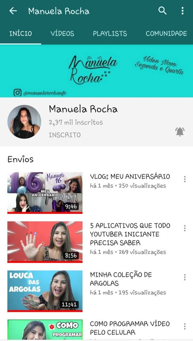 Fashion Meu canal no YouTube "Manuela Rocha"