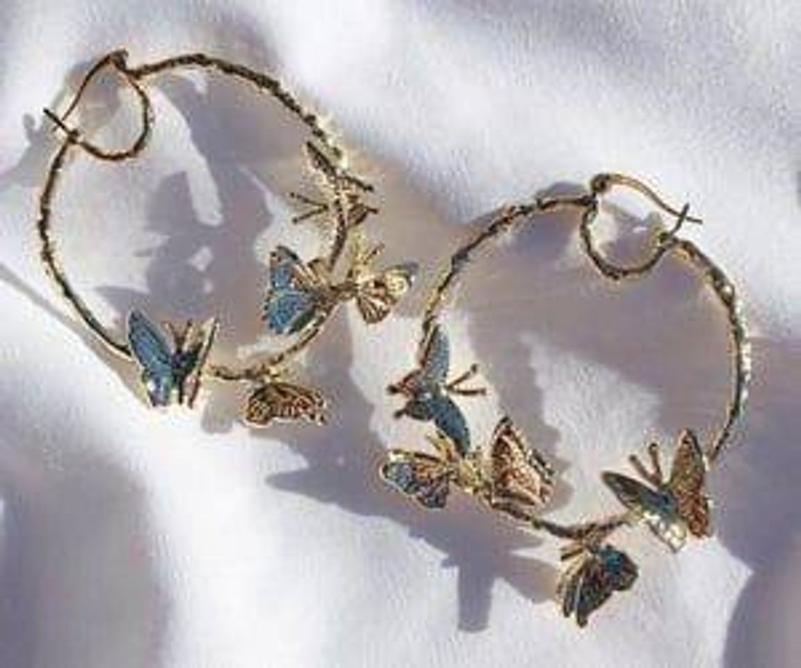 Moda golden butterfly earrings