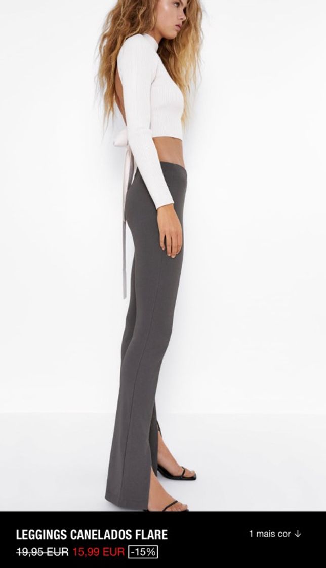 Moda Leggings caneladas flare ZARA 