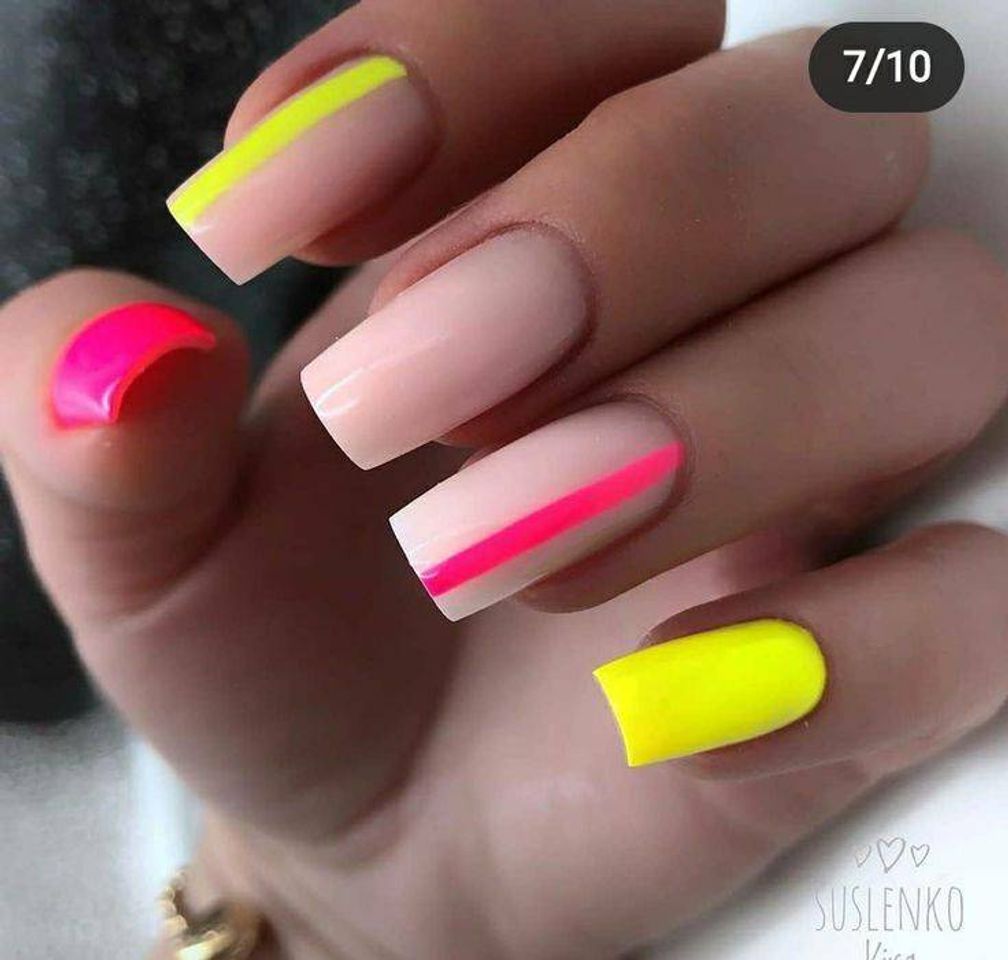 Moda Unhas neon 