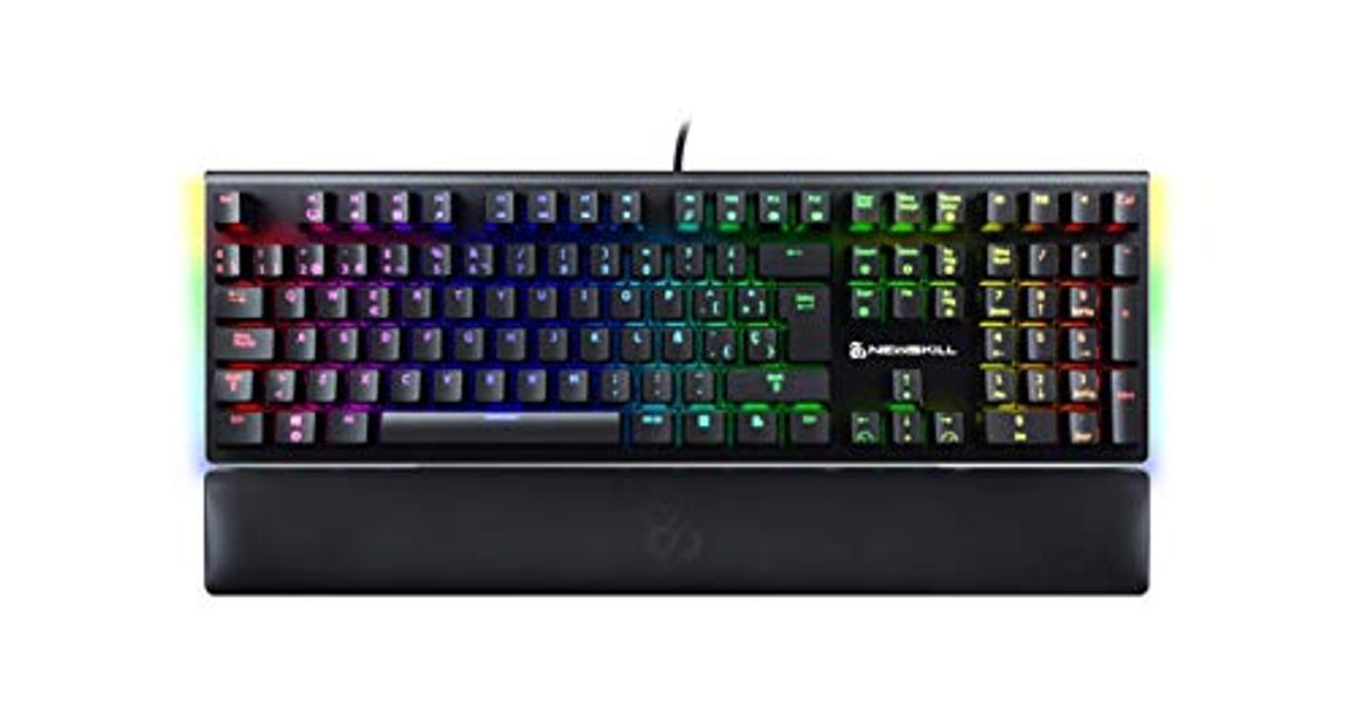 Product Newskill Serike Switch Brown - Teclado Mecánico Gaming con Reposamuñecas Plegable Incluido