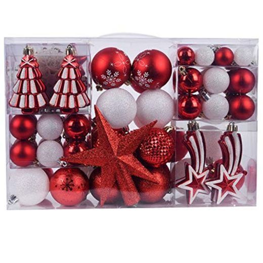 YILEEY Adornos de Navidad Decoracion Arboles de Navidad Bolas de Plastico