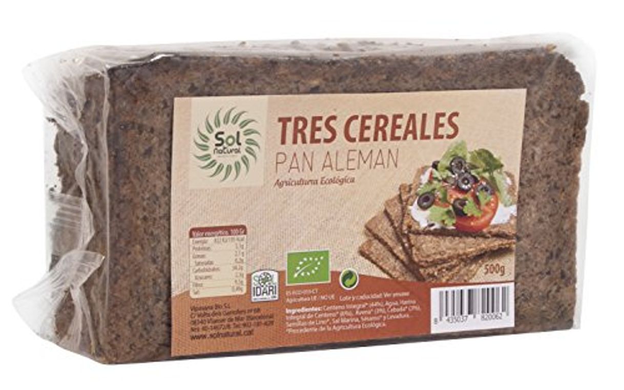 Social Sol Natural Pan Aleman 3 Cereales 500 Gramos