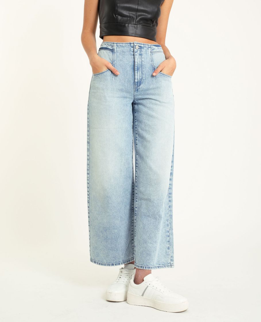 Moda Jeans Wide Leg Azul clarito