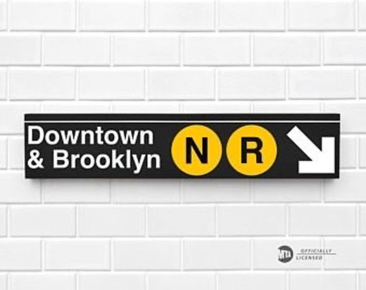 Decoración Pared Señal Subway Nueva York