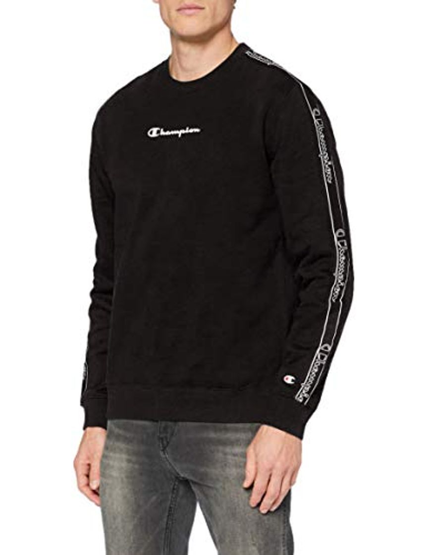 Fashion Champion Men's Seasonal Tape Sweatshirt Sudadera, Black