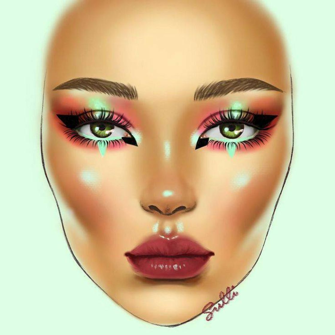 Fashion Make-up face chart