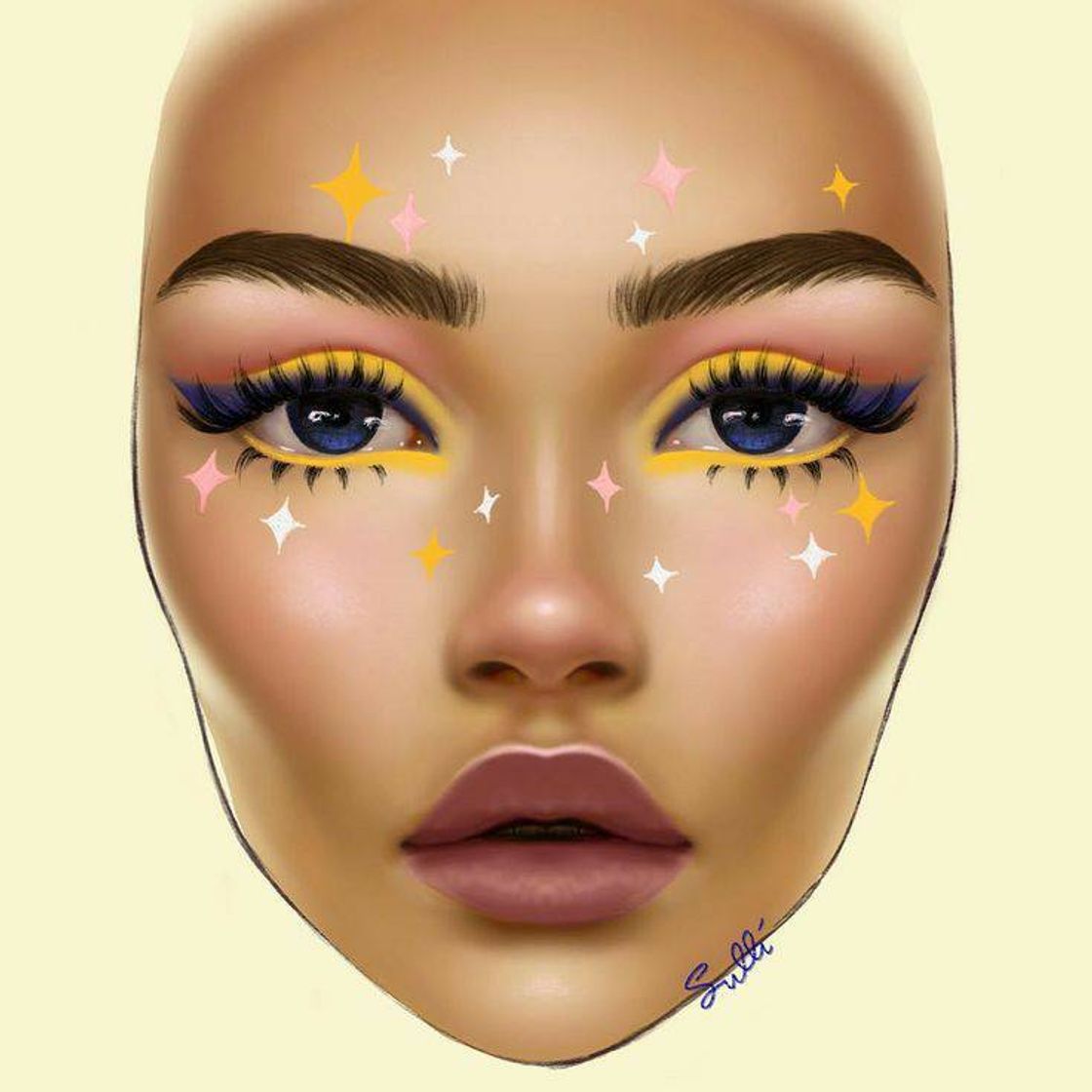 Fashion Make-up face chart 