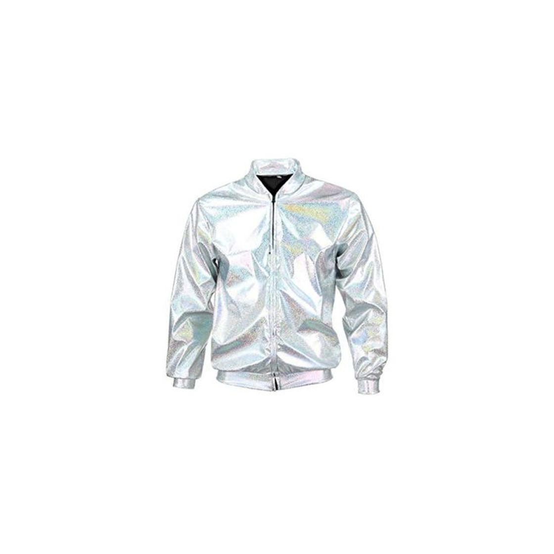 Fashion BFD - Chaqueta bomber para hombre y mujer, color plateado y dorado,