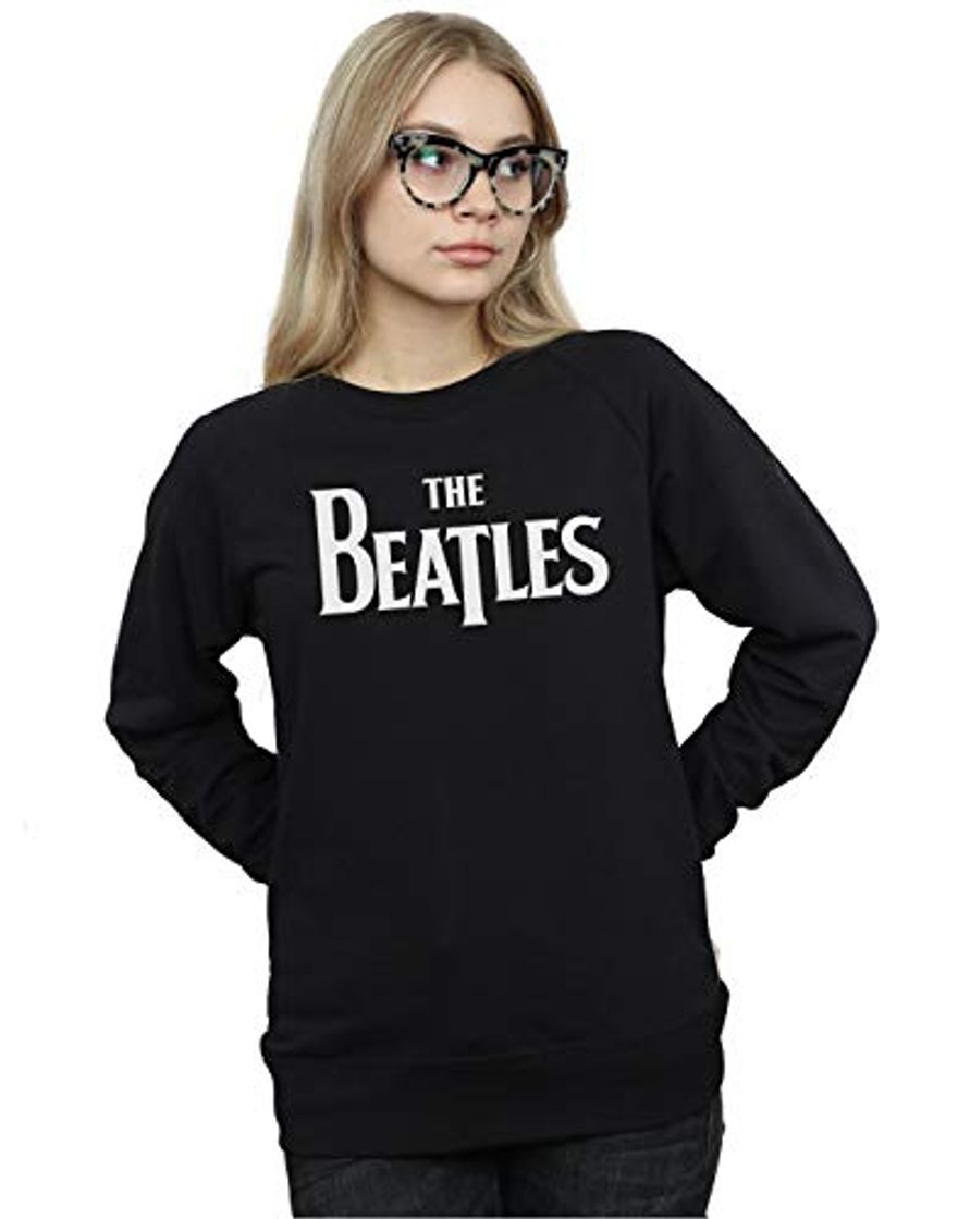 Fashion The Beatles Mujer Drop T Logo Camisa De Entrenamiento Negro Small