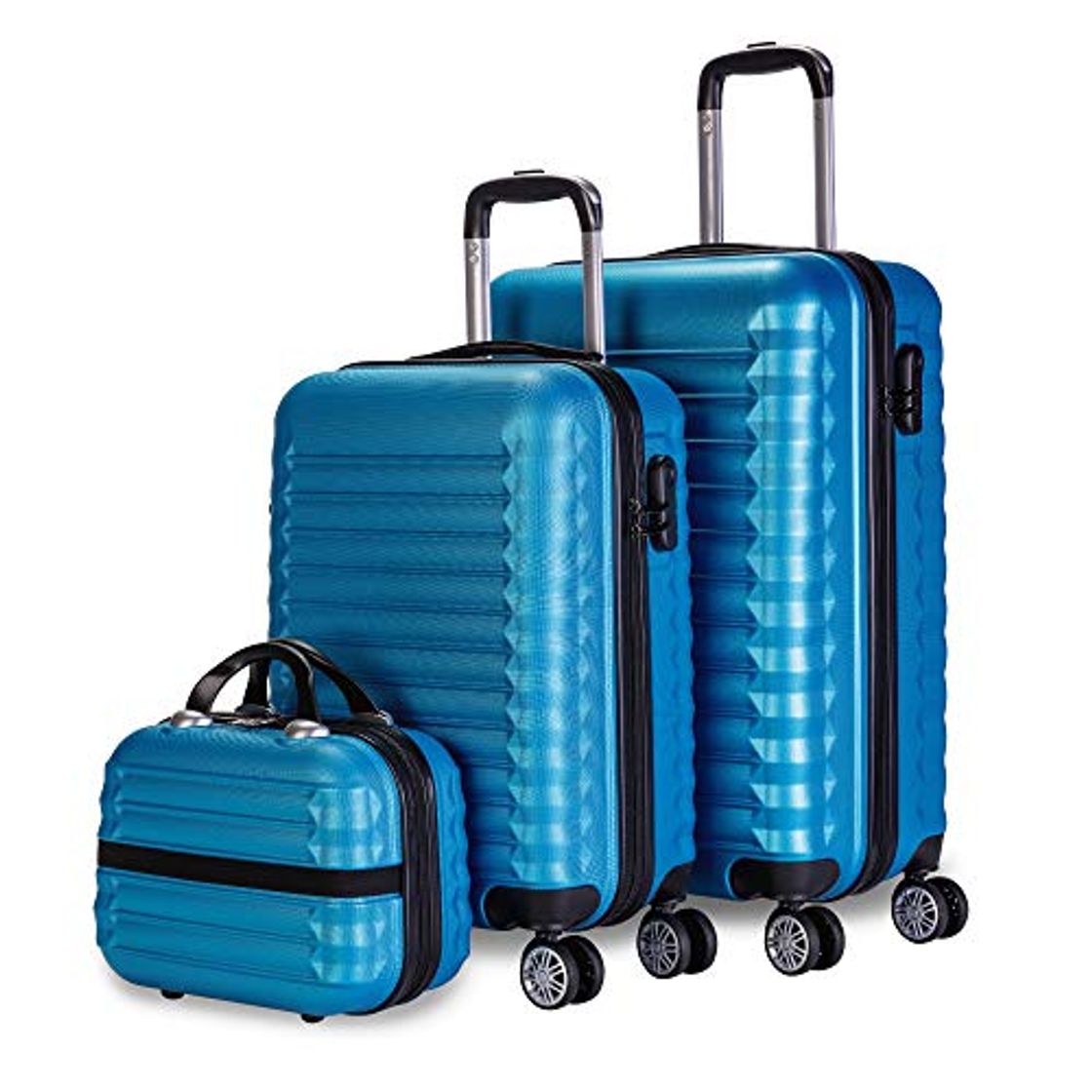 Social NEWTECK Juego Maletas y Neceser 3 pzs, Maleta Mediana y Pequeña 20"(53x33,5x22cm)