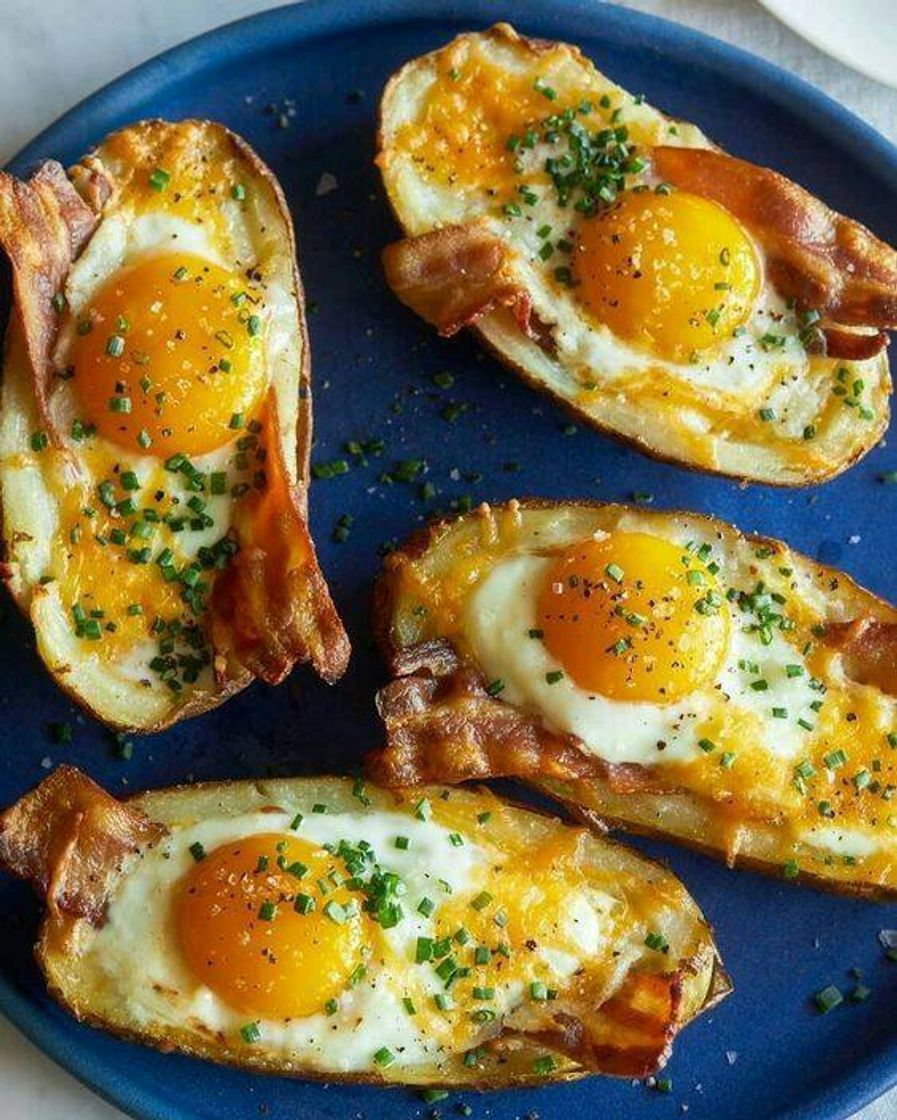 Fashion Batata ao forno com queijo , bacom ,  e ovo 🍽🍳