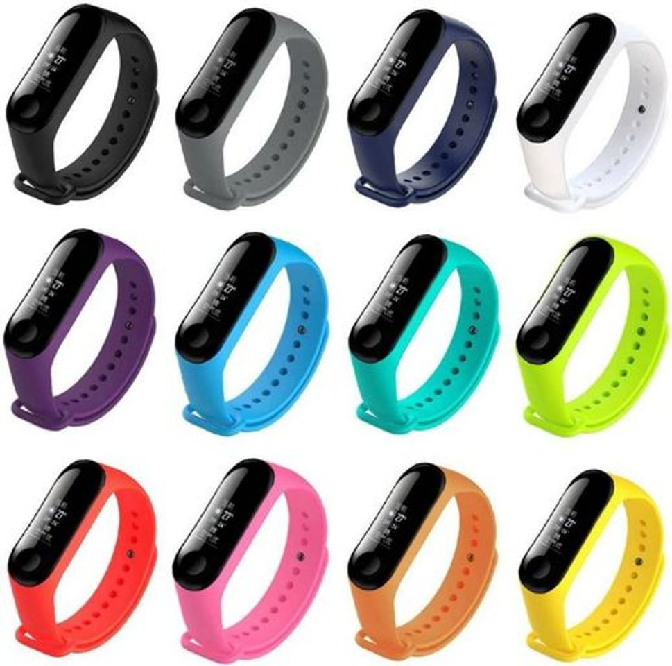 Fashion Kit com 12 pulseiras coloridas para mi band 3 ou 4