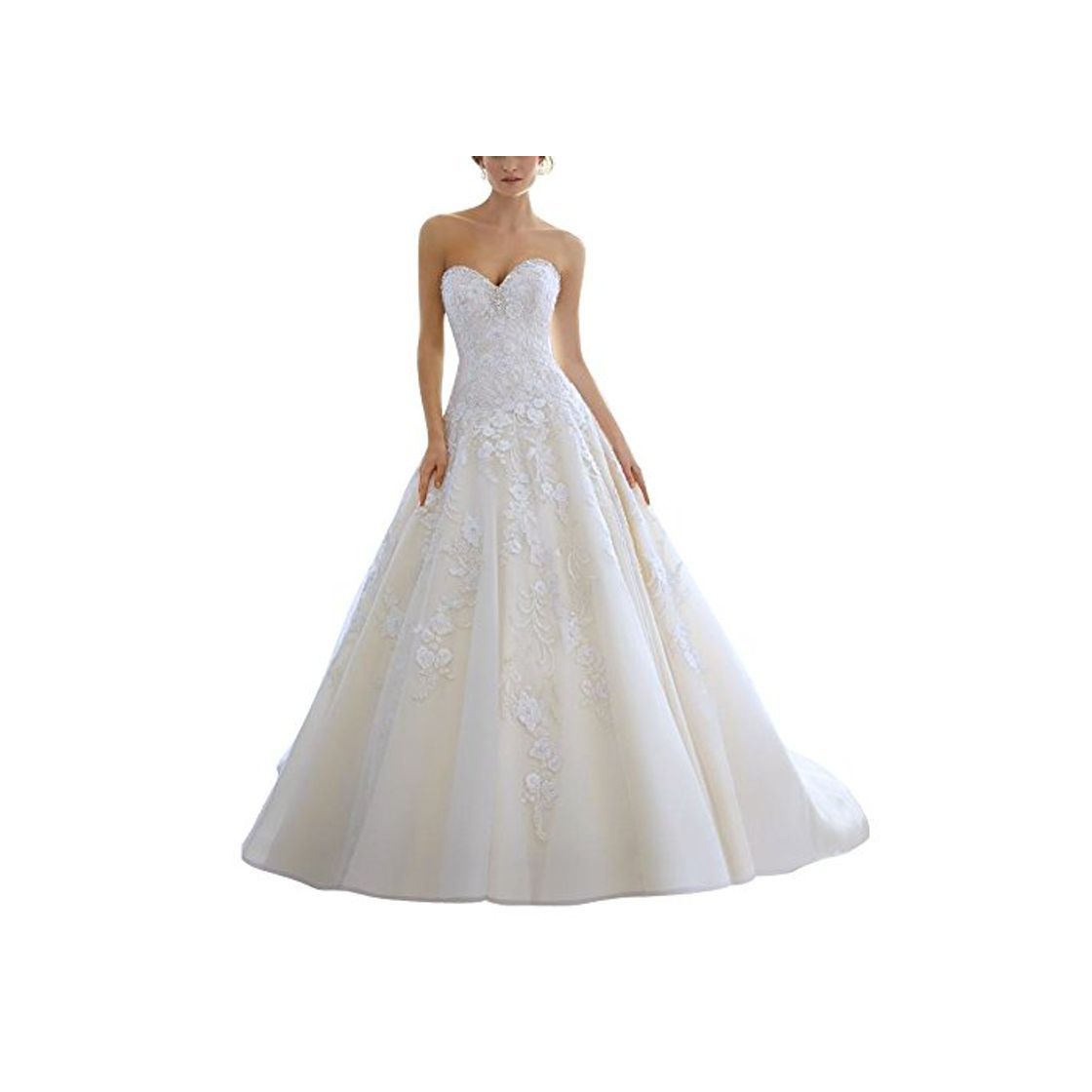 Social ABaoWedding - Vestido - Sin mangas - para mujer Blanco blanco Medium