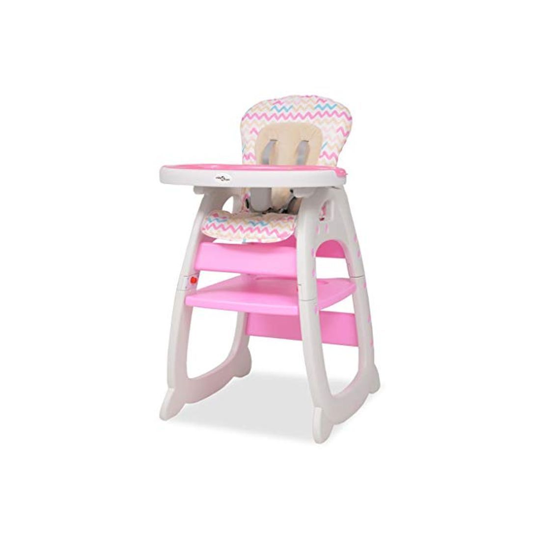 Product vidaXL Trona Convertible Mesa Rosa Silla Alta Asiento Banco Bebé Niño Infantil