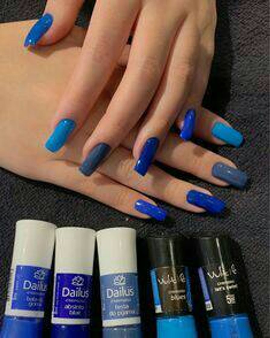 Fashion Unhas azul 