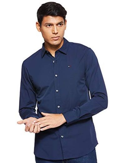 Tommy Hilfiger Original Stretch Camisa, Azul