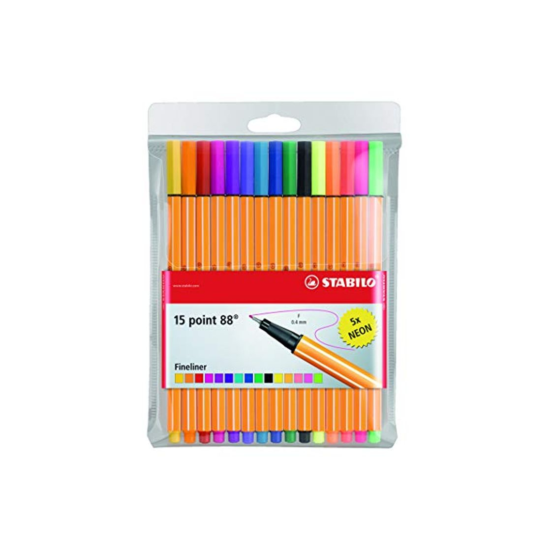 Social Rotulador punta fina STABILO point 88 - Estuche con 15 colores