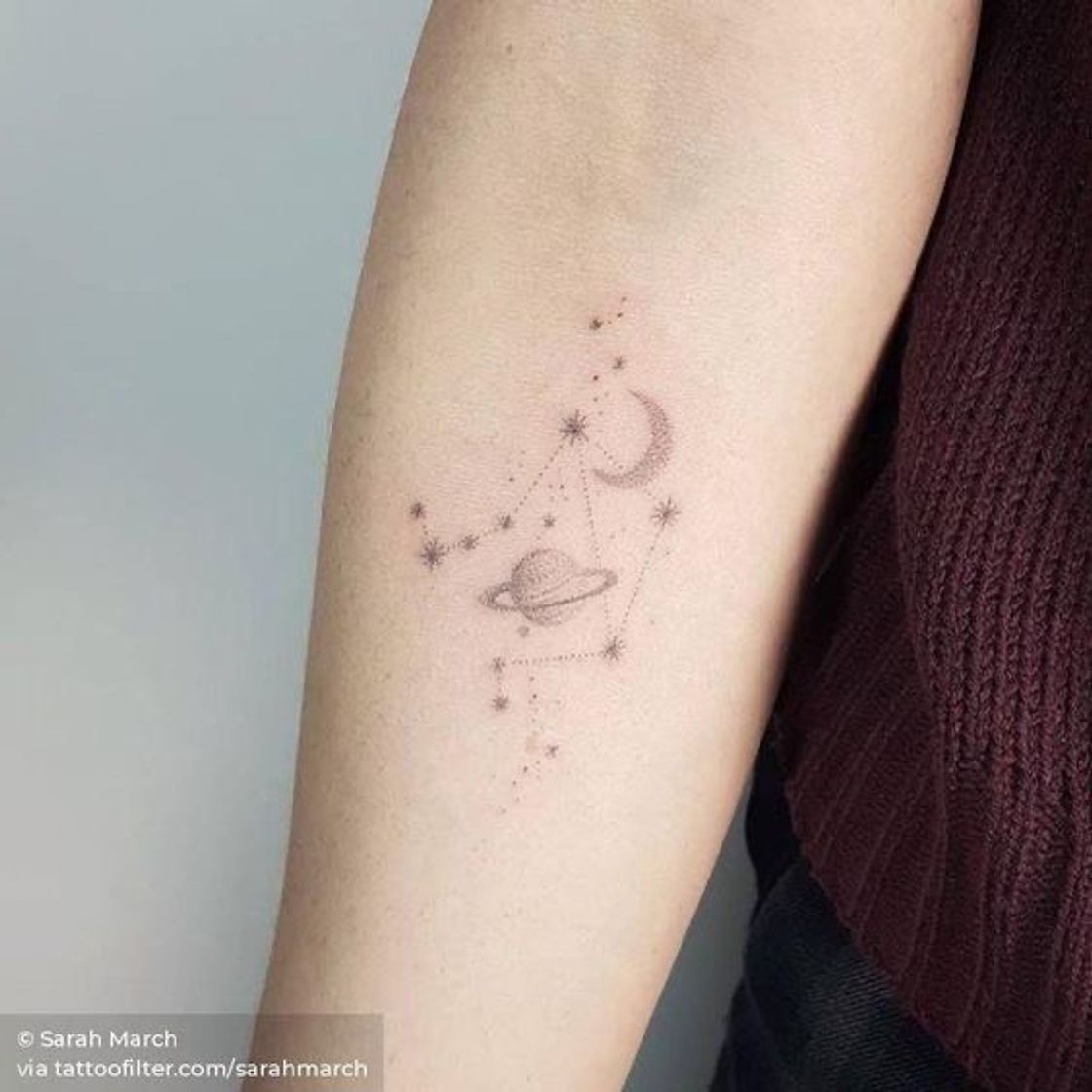 Fashion Tatuagem signo, lua e Saturno 