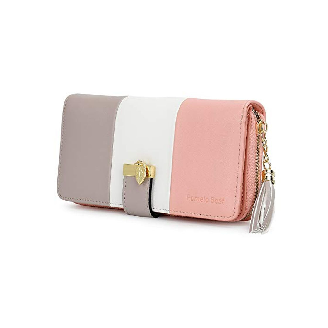 Social Pomelo best Monederos Mujer Cartera de Mujer de Gran Capacidad de Cuero