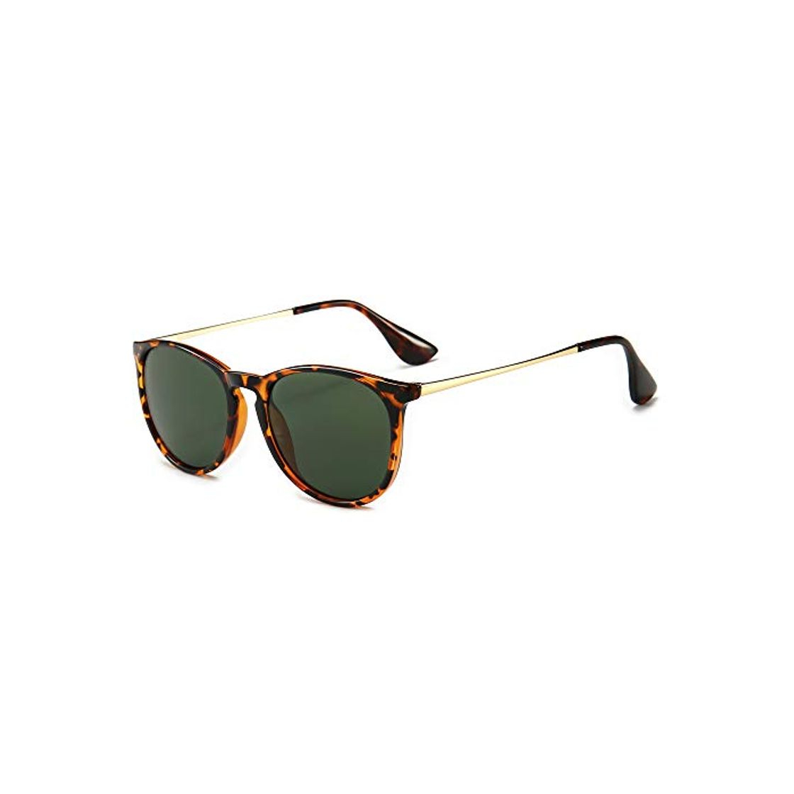 Product SUNGAIT Clásico Retro Gafas de sol Mujer Hombre Unisex 400 UV Tortuga/Verde